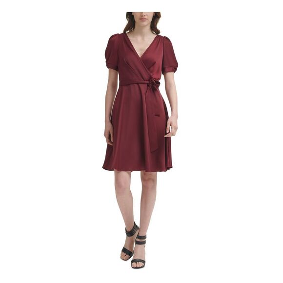 Women'S Maroon Above Knee-Length Dress